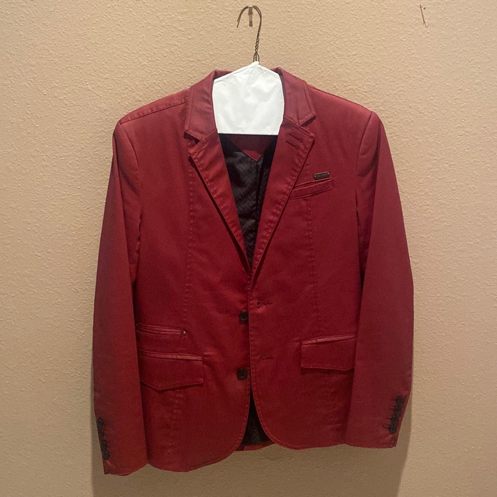 Sport coat. Dark red color.